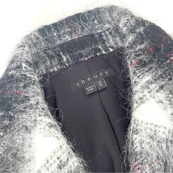 Theory Black and White Plaid Coat - Picture 9 of 12